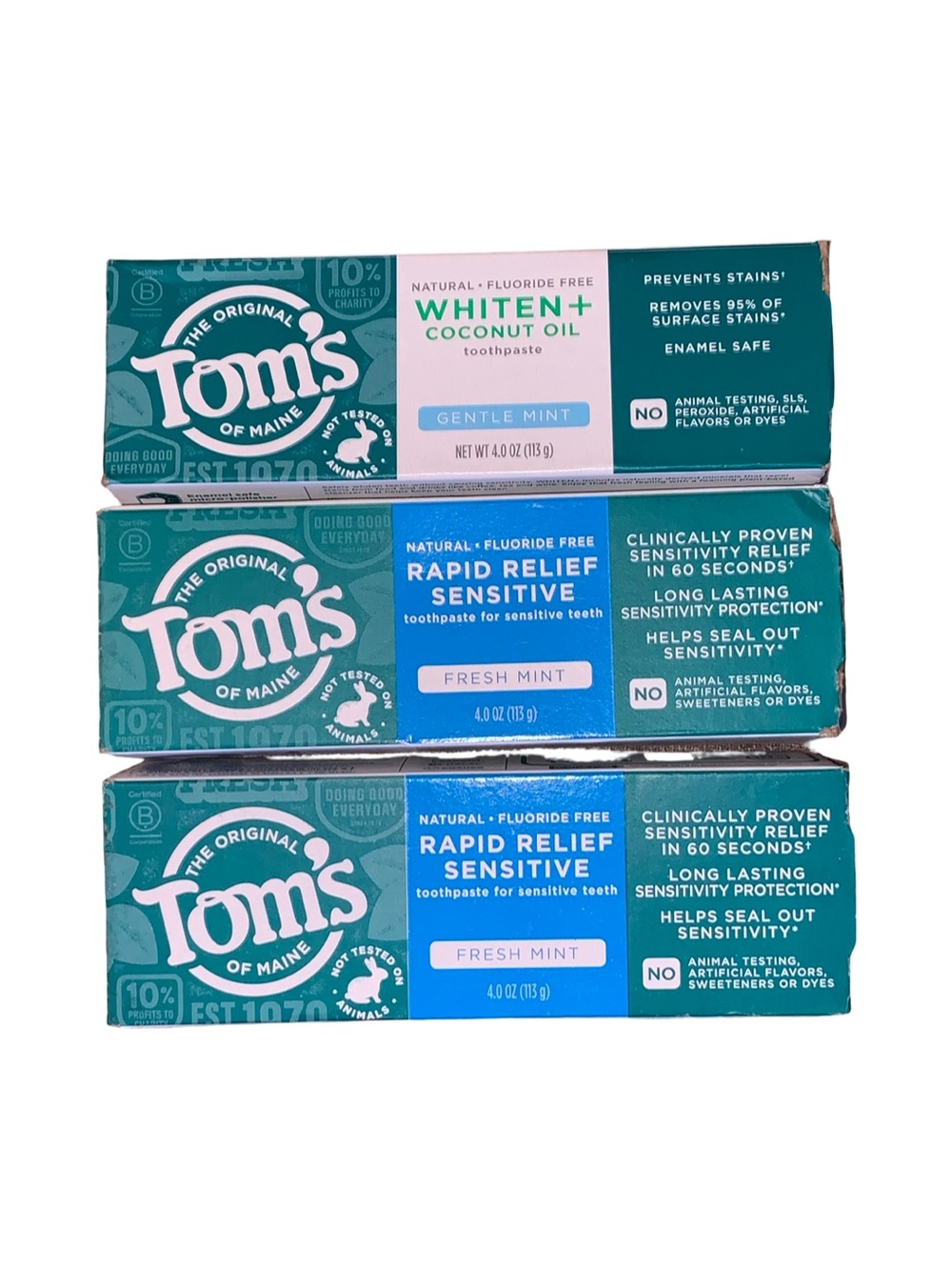 Tom’s Of Maine (3) Toothpastes Sensitive & Whiten